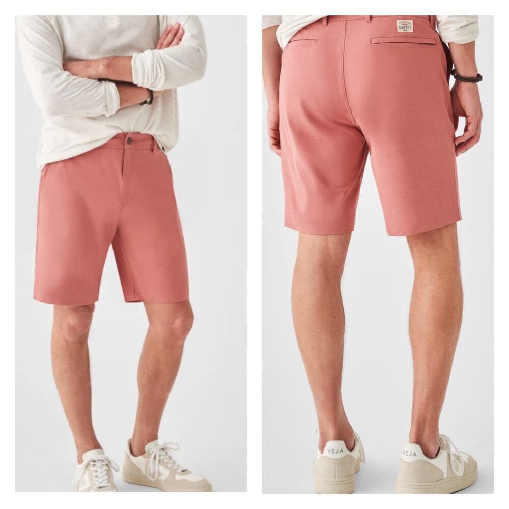 Faherty Men's All Day 9” Shorts In Sun Rose Size 42